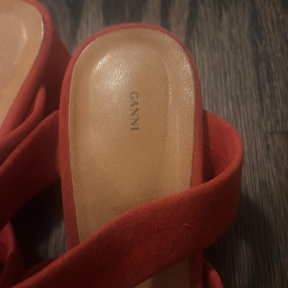 Ganni Red Strappy Sandals - Picture 2 of 3